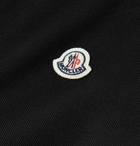 MONCLER - Slim-Fit Contrast-Tipped Logo-Appliquéd Cotton-Piqué Polo Shirt - Black