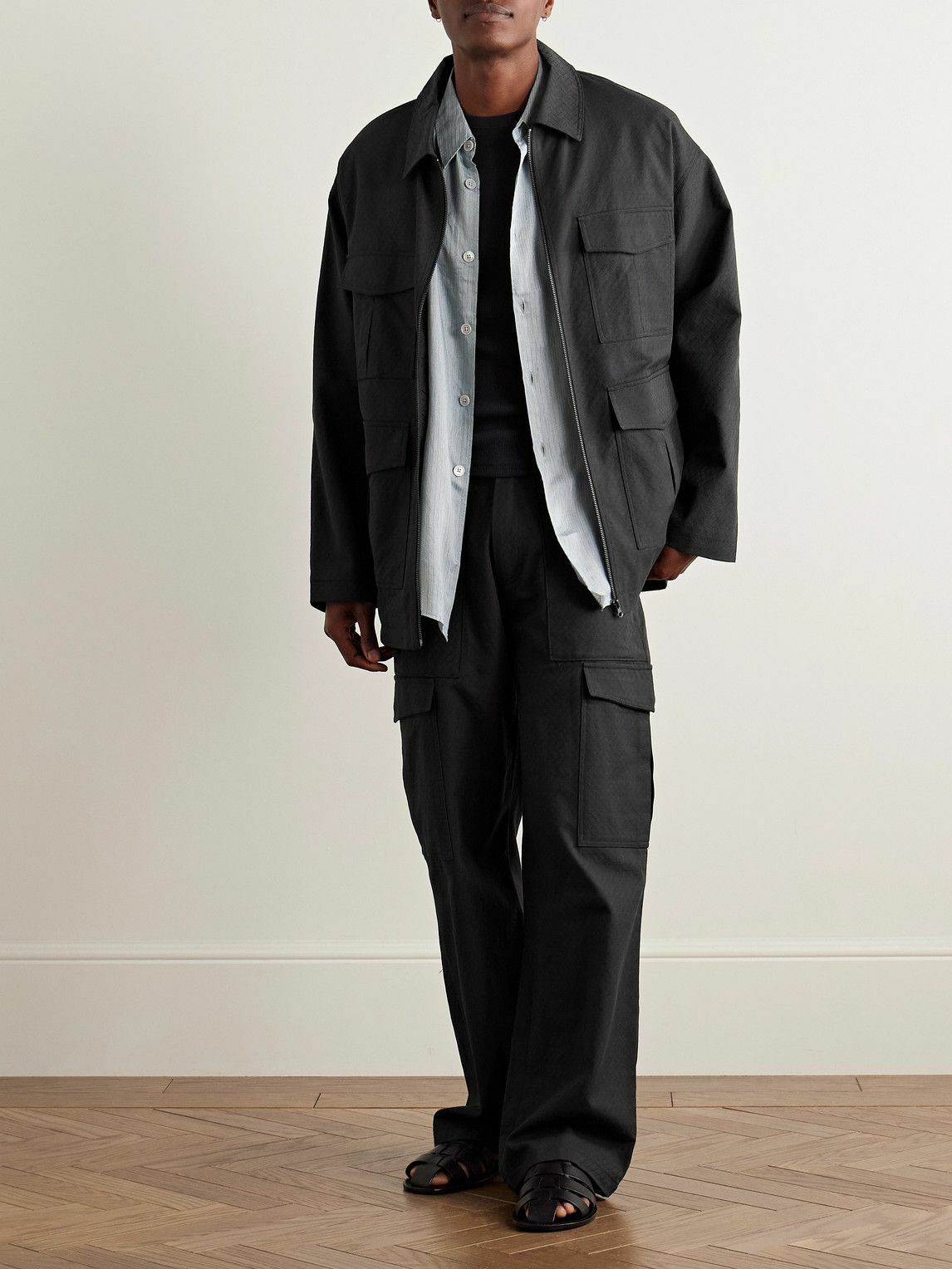 MANAAKI - Raranga Cotton-Twill Jacket - Black