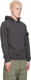 Stone Island Gray 6100031 Malfilé Fleece Old Effect Hoodie