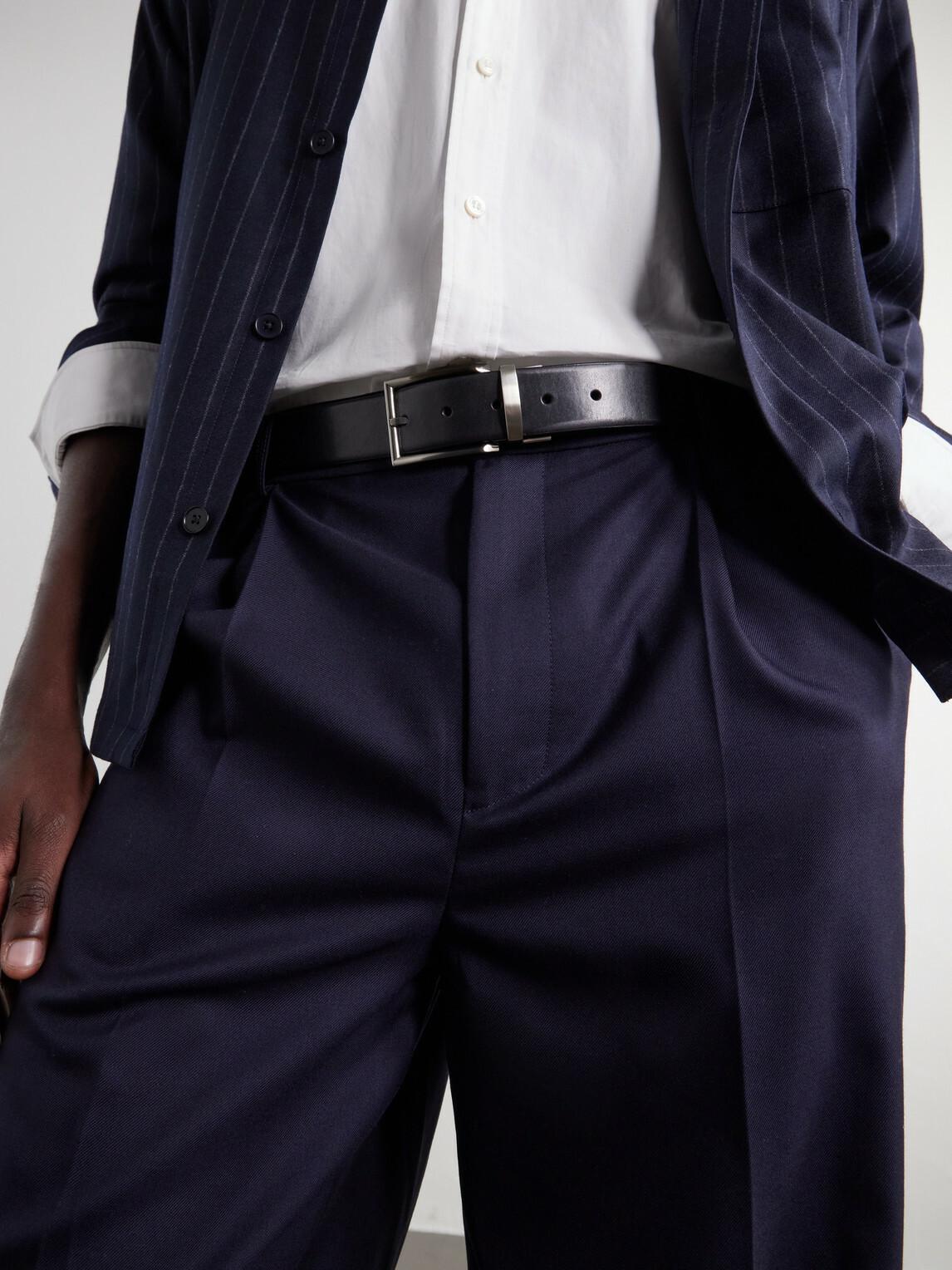 Officine Creative - OC Strip/104 Reversible Leather Belt - Black