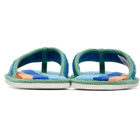 Versace Blue Medusa Jacquard Flip-Flops
