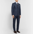 Dunhill - Navy Slim-Fit Prince of Wales Checked Wool Suit Trousers - Blue