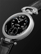 BOVET - 19Thirty Fleurier Hand-Wound 42mm Stainless Steel and Leather Watch, Ref. No. NTR0029