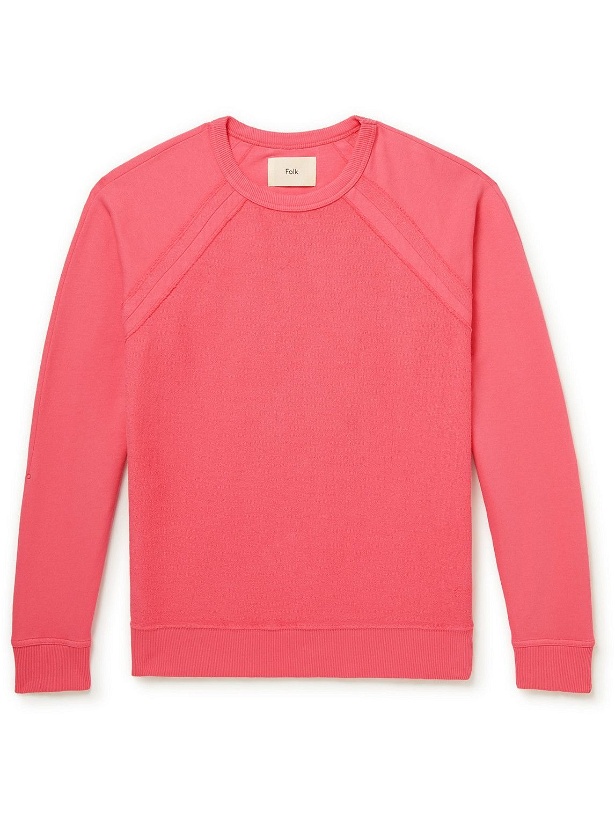 Photo: Folk - Rework Rivet Cotton-Jersey and Terry Sweatshirt - Pink