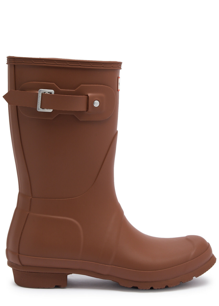 Hunter Original Short Rubber Wellington Boots Burgundy