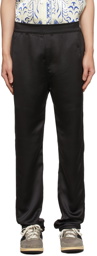 Rhude SSENSE Exclusive Black Satin Track Pants