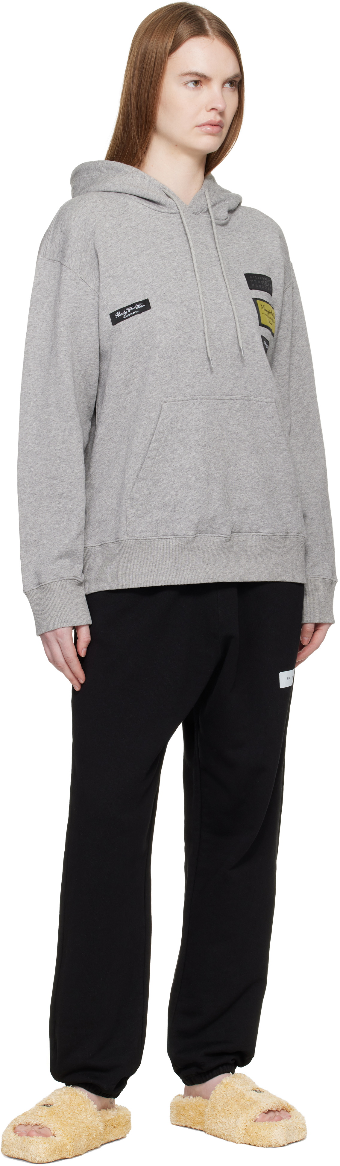 MM6 Maison Margiela Black Unbrushed Cotton Sweatpants