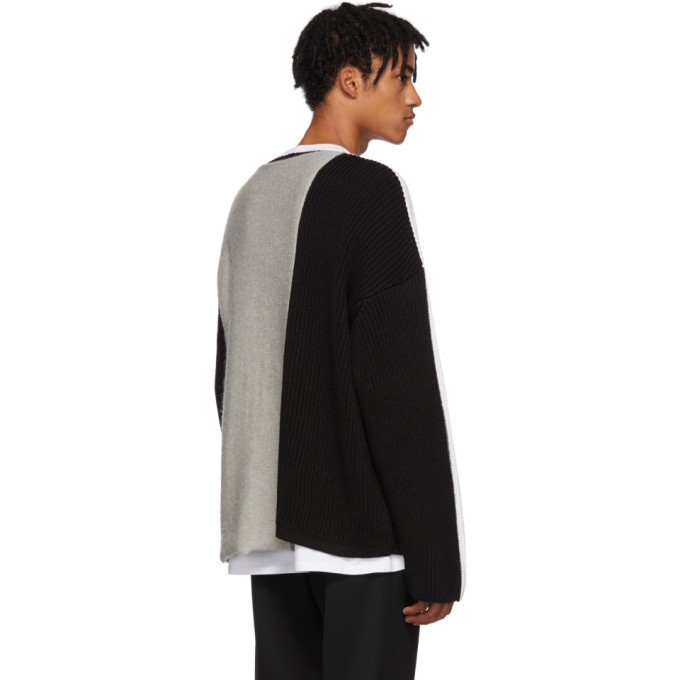 A-Cold-Wall* Black and Grey Panelled Crewneck Sweater A-Cold-Wall*