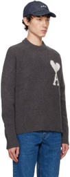 AMI Paris Gray Ami De Cœur Sweater
