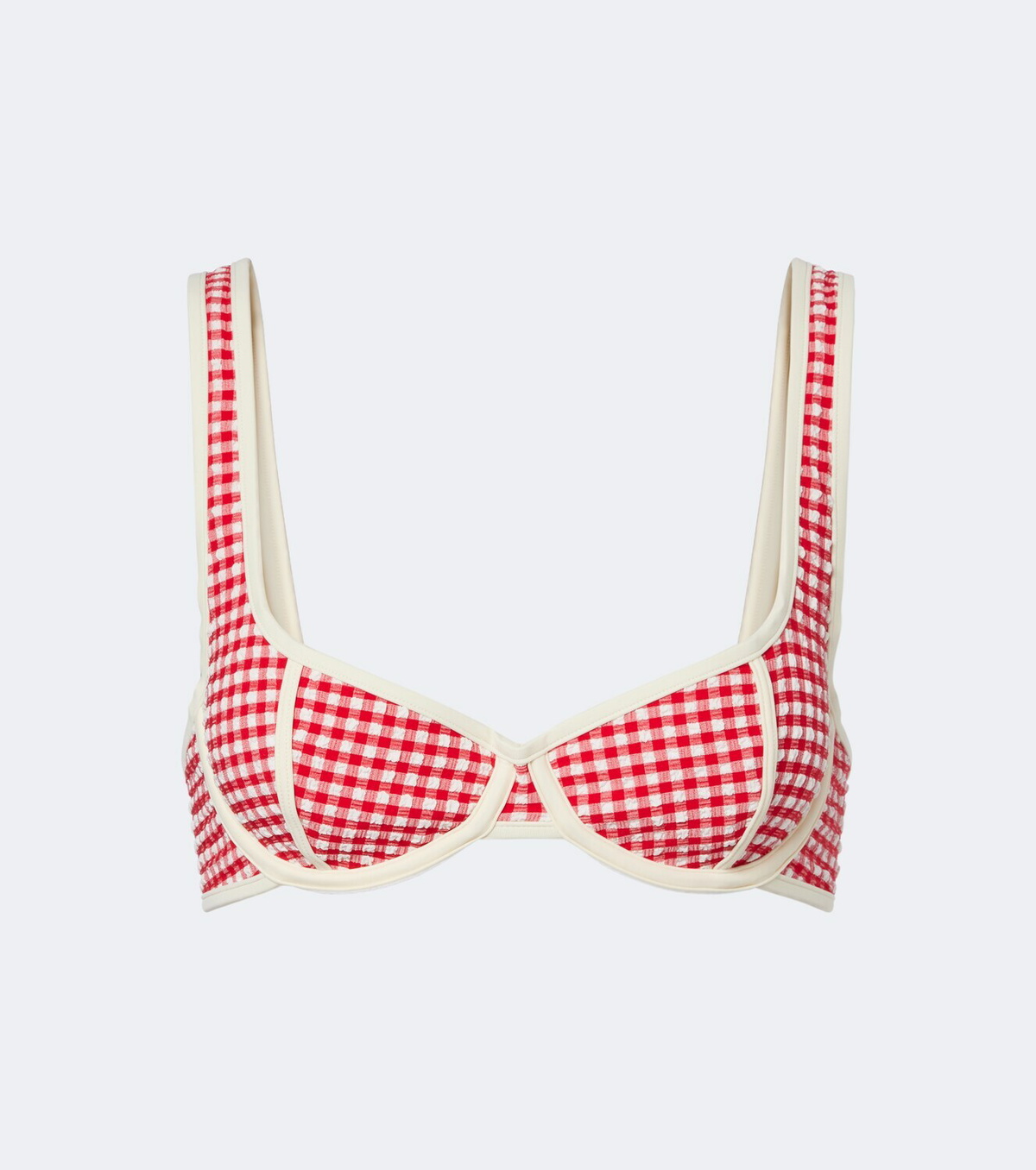 Montce Romy gingham seersucker bikini top