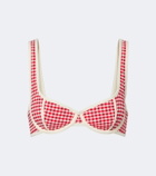 Montce Romy gingham seersucker bikini top