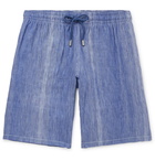 Vilebrequin - Bolide Striped Linen and Cotton-Blend Drawstring Shorts - Navy