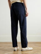 Hartford - Joggy Straight-Leg Cotton-Twill Trousers - Blue