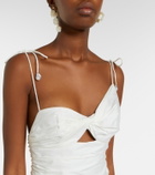 Self-Portrait Gathered cotton-blend maxi dress