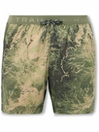 Nike Running - Stride Straight-Leg Mesh-Panelled Printed Dri-FIT Ripstop Drawstring Shorts - Green