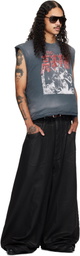 LU'U DAN Gray Wadded Sleeveless T-shirt