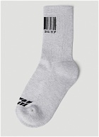 Barcode Socks in Grey