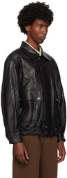 Dunst Black Oversized Vintage Leather Jacket