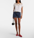 Nili Lotan Caila crochet-trimmed ramie top