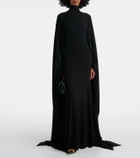 Balenciaga Caped turtleneck jersey gown
