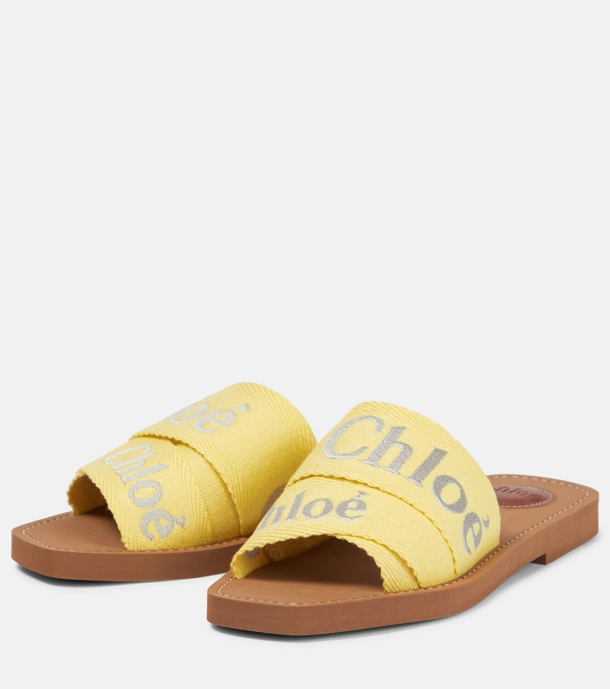 Chloe Woody canvas slides Chloe