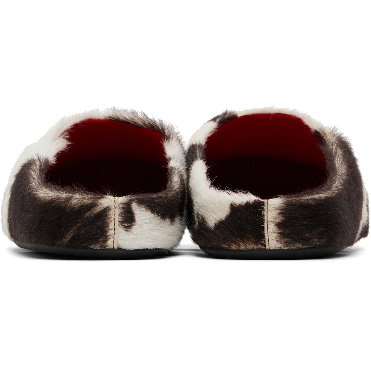Marni White & Brown Fussbett Sabot Slip-on Loafers