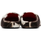 Marni White & Brown Fussbett Sabot Slip-on Loafers