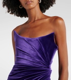 Alex Perry Draped velvet corset gown