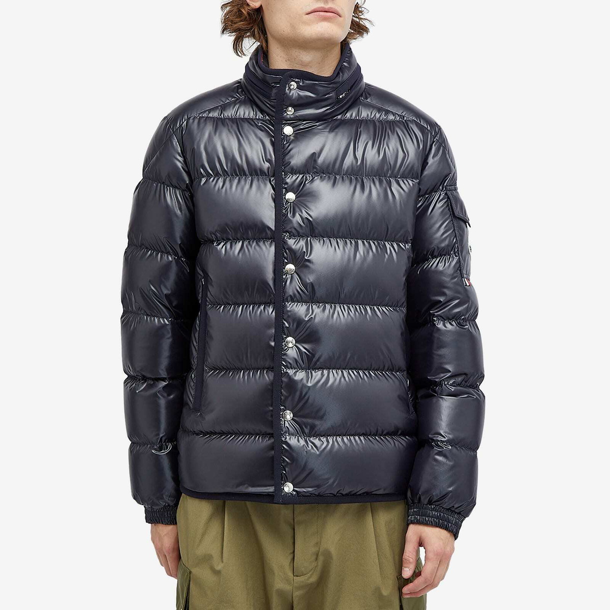 MONCLER☆GOURETTE 袖ロゴ ダウンジャケット MENS NAVY Moncler Men's Gourette Jacket in Navy Moncler