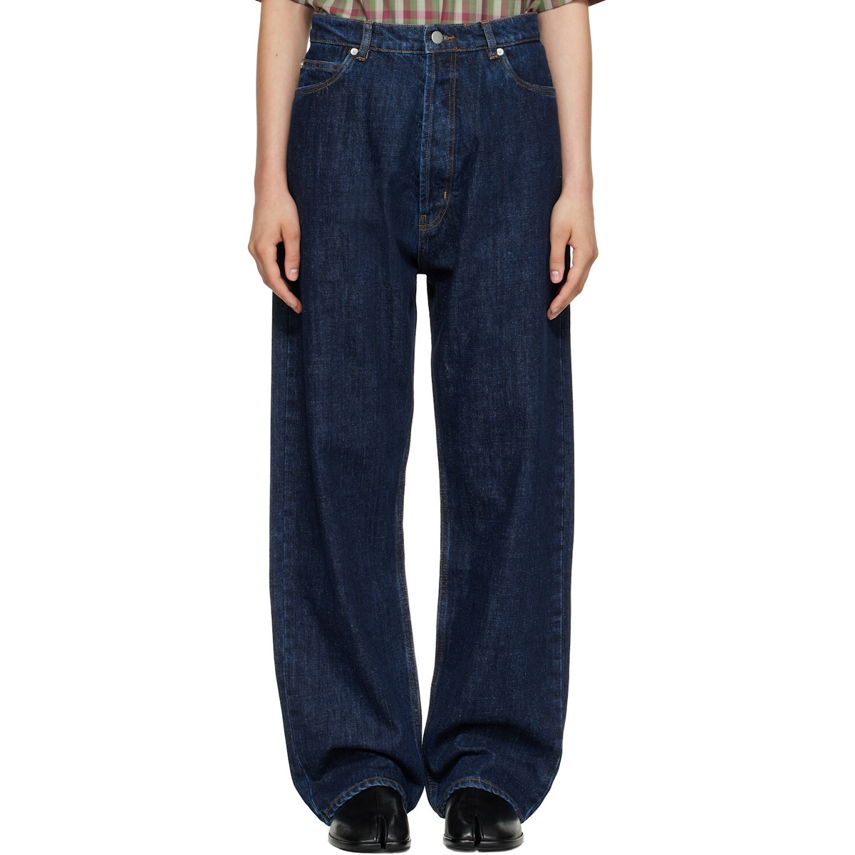 Studio Nicholson Navy Marylbone Straight Leg Jeans