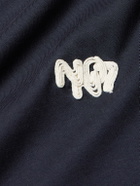 NN07 - Adam App 3209 Logo-Appliquéd Pima Cotton-Jersey T-Shirt - Blue