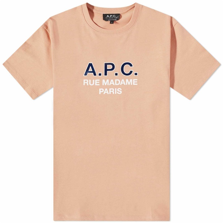 Photo: A.P.C. Men's Madame Logo T-Shirt in Rose