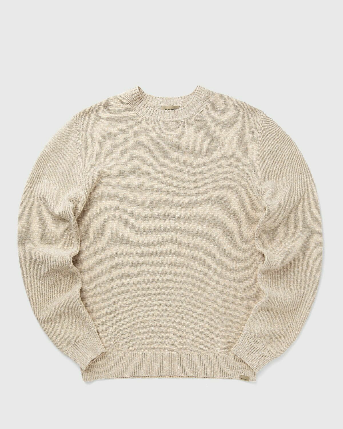 WOOLRICH MARLED CREWNECK Beige Mens Pullover