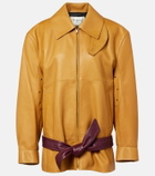 Saint Laurent Belted leather jacket