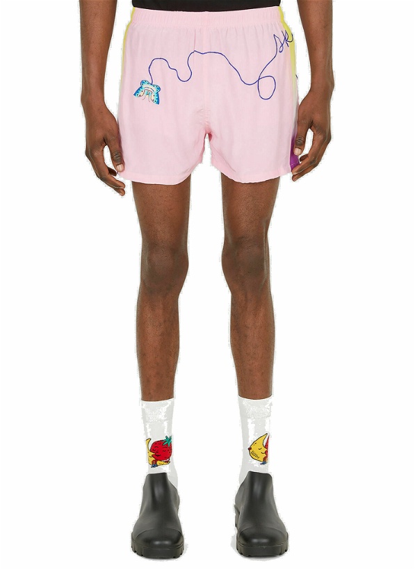 Photo: Butterflies Embroidered Shorts in Pink