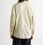 Auralee - Paint-Splattered Wool-Gabardine Shirt - Neutrals
