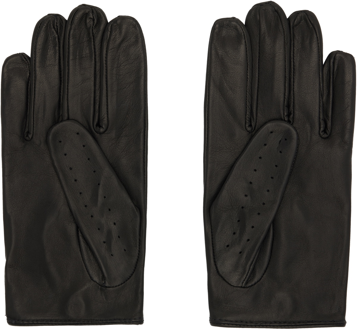 Ernest W. Baker Black Leather Driving Gloves