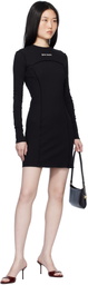 Palm Angels Black Logo Rib Minidress