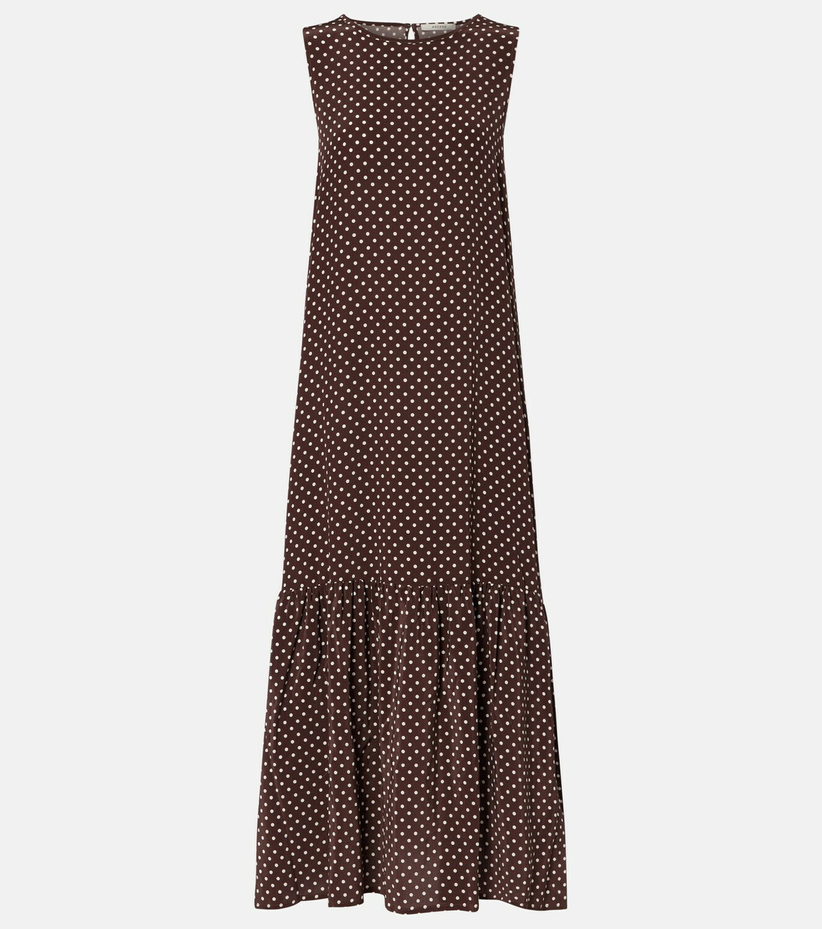 Asceno Polka-dot silk midi dress