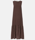Asceno Polka-dot silk midi dress
