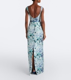 Markarian Robin belted floral brocade gown