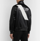 Helmut Lang - Logo-Embroidered Coated Loopback Jersey Track Jacket - Black