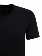 Tom Ford Black V-neck T-shirt Short Sleeves In Cotton Stretch Man