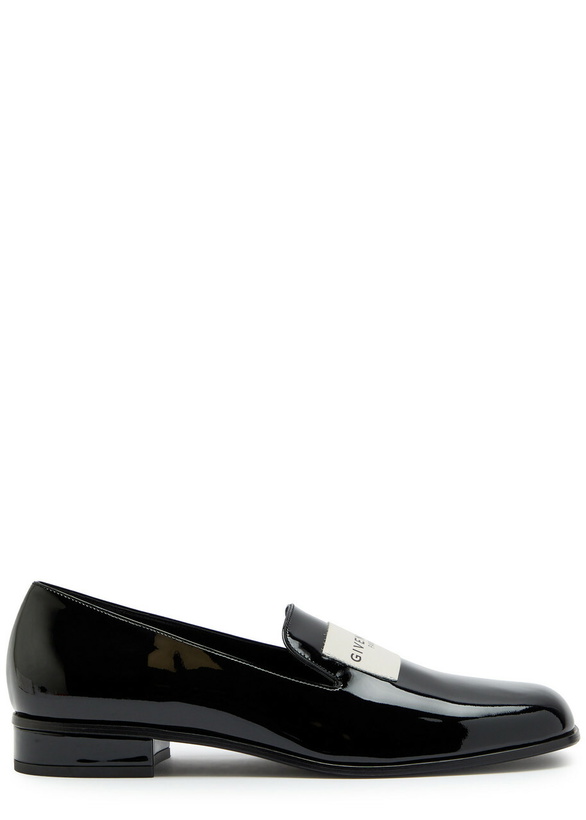 Photo: Givenchy Tux Logo Patent Leather Loafers Black