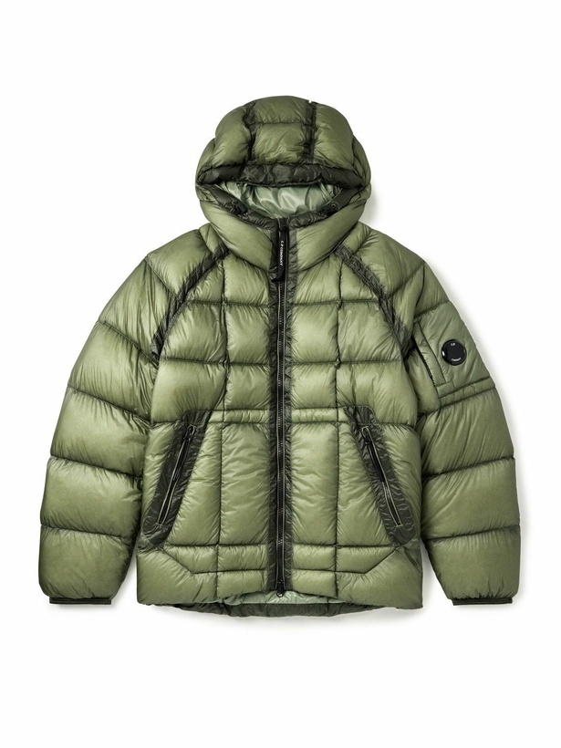 Photo: C.P. Company - Logo-Appliquéd Quilted D.D. Shell Hooded Down Jacket - Green