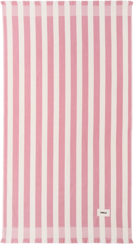 Photo: Tekla Pink & Off-White Striped Beach Towel