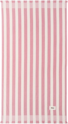 Tekla Pink & Off-White Striped Beach Towel