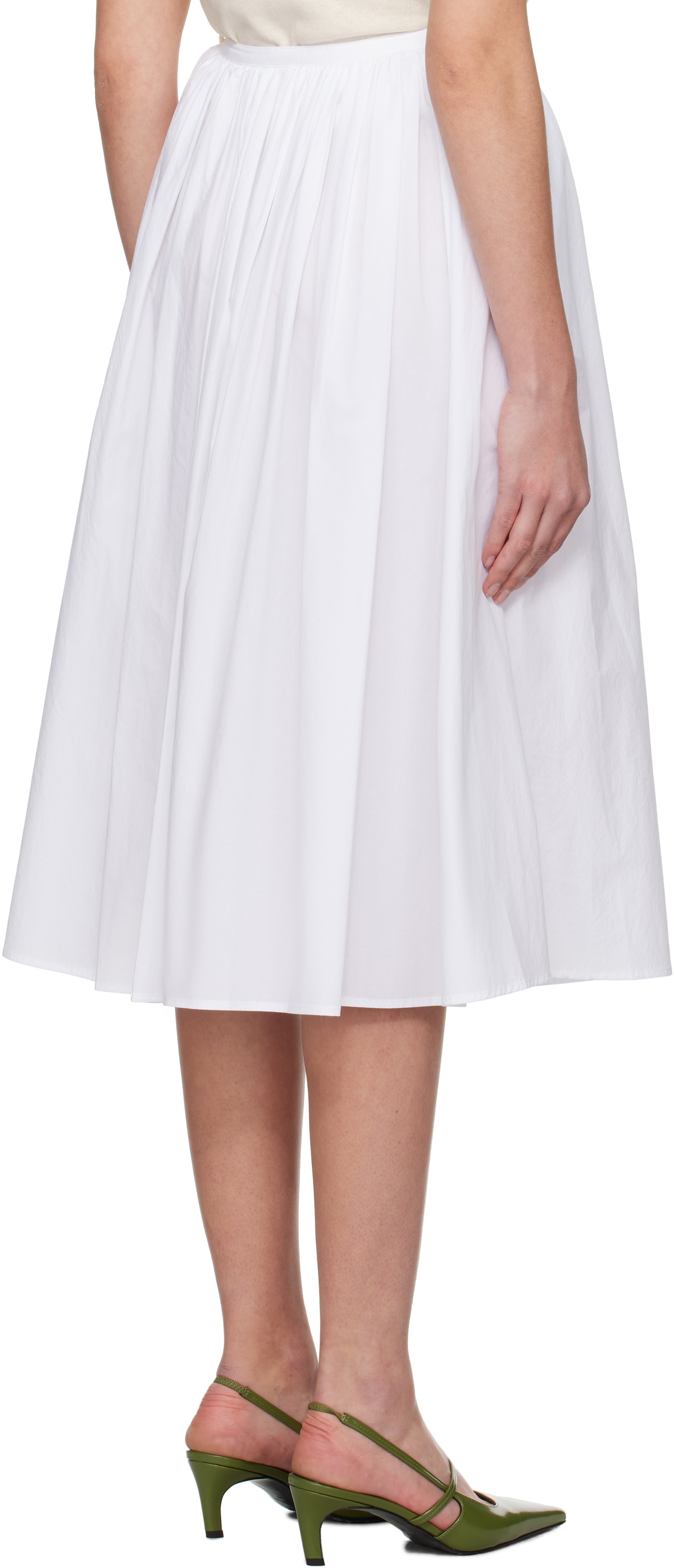 Nothing Written White Serto Gathered Midi Skirt