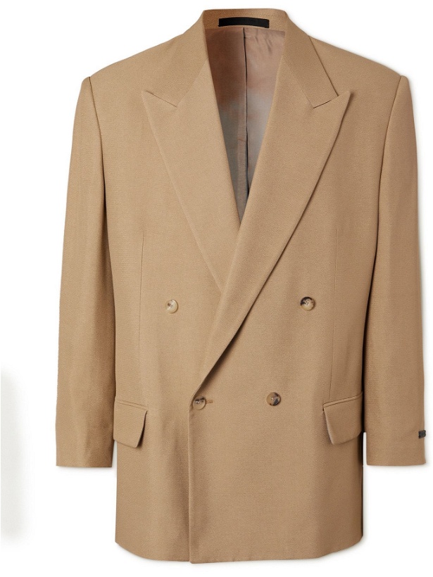 Photo: FEAR OF GOD - California Double-Breasted Crepe Blazer - Brown