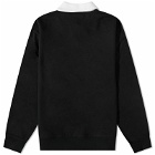 Grand Collection Collared Crew Sweat in Black/White
